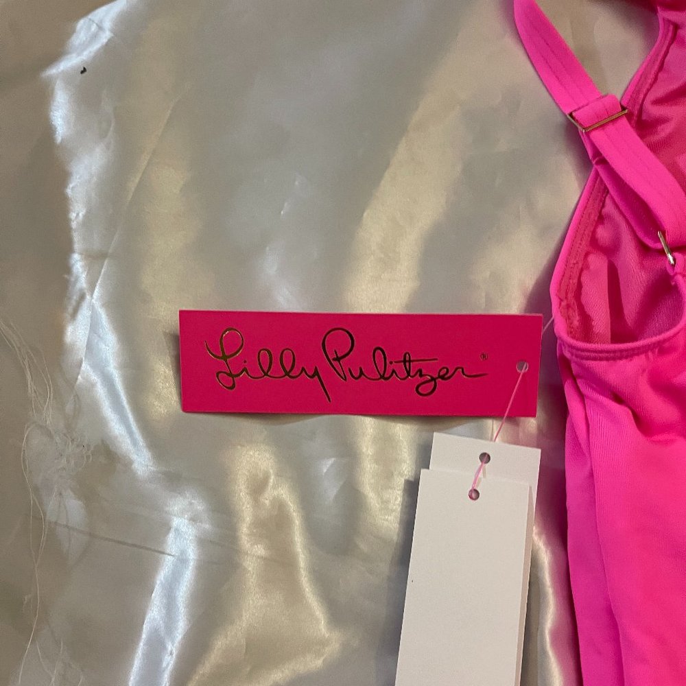 Lilly Pulitzer Isle Lattice 1Piece Pink Sz 0-2-4 - Picture 5 of 10